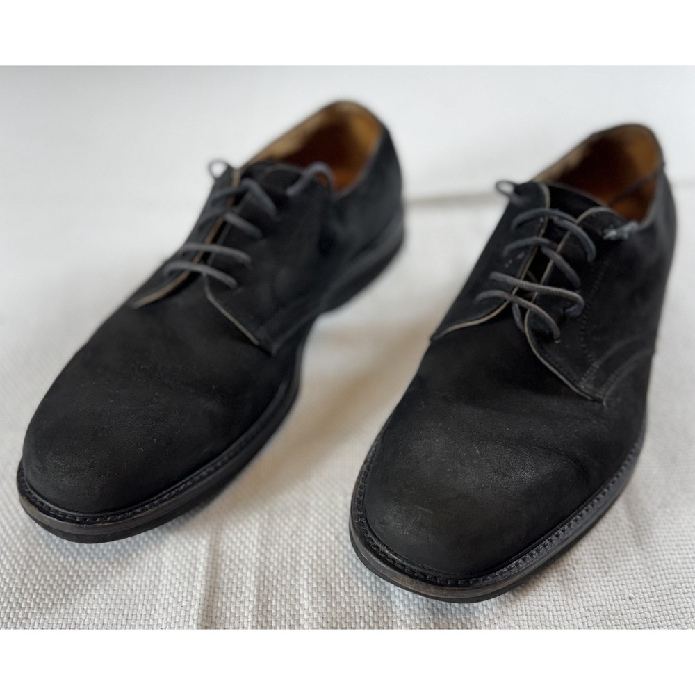 Nordstrom Buck‎ Shoes Mens Size 11W Black Suede Oxford Lace Up Dress Made Brazil